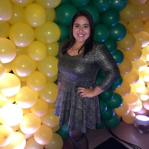 Black and gold specks dress